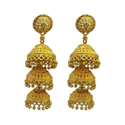 gold-plated jhumka earrings