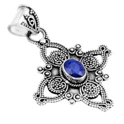 natural-blue-sapphire-925-sterling-silver-cross-pendant-jewelry-y62382
