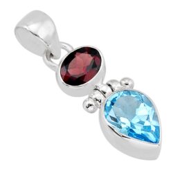 faceted-natural-blue-topaz-red-garnet-925-sterling-silver-pendant-y69748